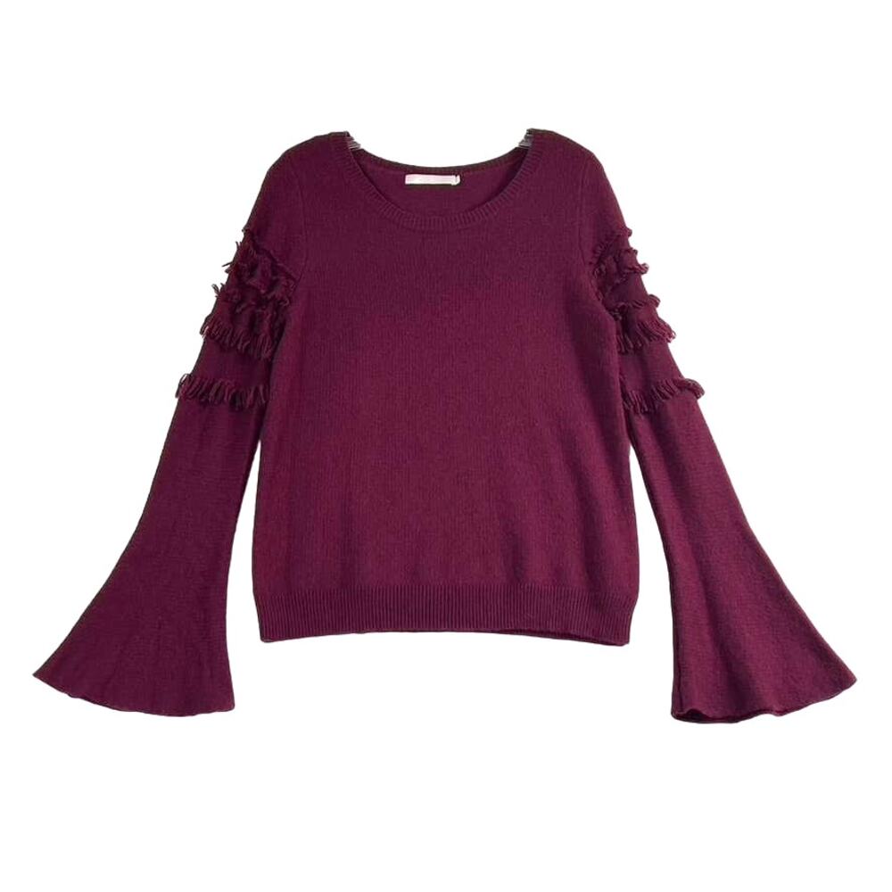 One Grey Day Los Angeles Finn Belle Sleeve Pullover Merlot Small Wool Alpaca